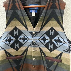 Vintage Pendleton Aztec High Grade Western Wool Waistcoat Vest Men XXL 2XL